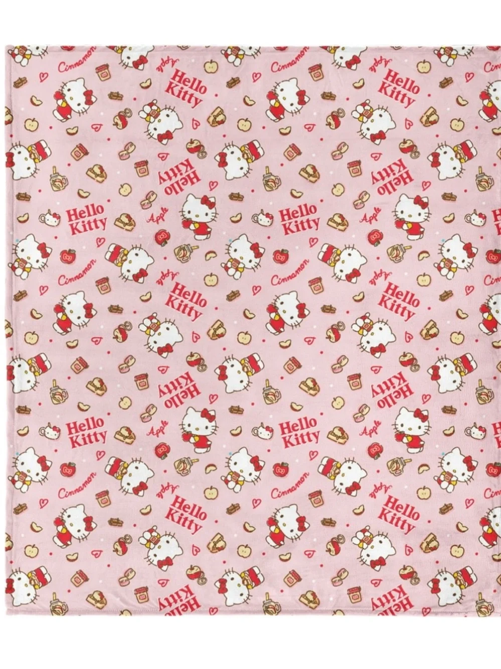 Hello Kitty More Apples Please Pink Patterned Throw Blanket - Sanrio